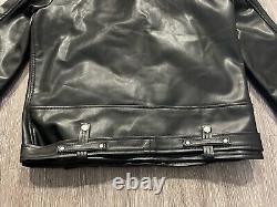 Straight To Hell Commando Vegan Leather Motorcycle Jacket Black, Size 44