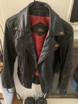 Straight To Hell Defector Black Leather Jacket Size 34 S