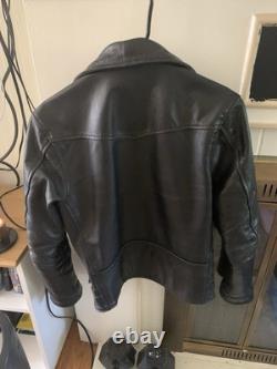 Straight To Hell Defector Black Leather Jacket Size 34 S