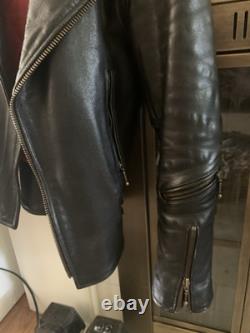 Straight To Hell Defector Black Leather Jacket Size 34 S