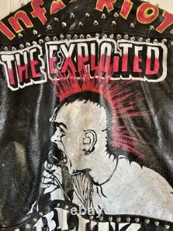 Straight To Hell Leather Jacket. Studded Painted Punk Oi Streetpunk UK82