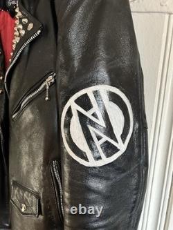 Straight To Hell Leather Jacket. Studded Painted Punk Oi Streetpunk UK82