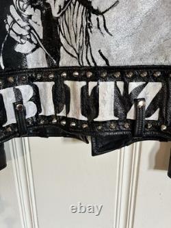 Straight To Hell Leather Jacket. Studded Painted Punk Oi Streetpunk UK82