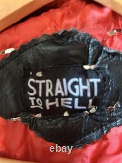 Straight To Hell Leather Jacket. Studded Painted Punk Oi Streetpunk UK82