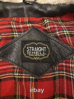 Straight To Hell Mens Genuine Buffalo Hide Jacket Red Quilt Lined Size 36