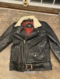 Straight To Hell Mens Genuine Buffalo Hide Jacket Red Quilt Lined Size 36