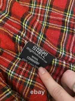 Straight To Hell Mens Genuine Buffalo Hide Jacket Red Quilt Lined Size 36