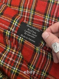 Straight To Hell Mens Genuine Buffalo Hide Jacket Red Quilt Lined Size 36