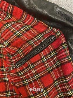 Straight To Hell Mens Genuine Buffalo Hide Jacket Red Quilt Lined Size 36