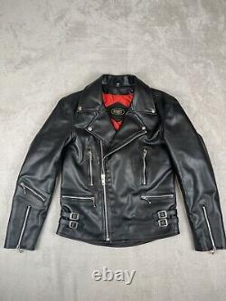 Straight To Hell Vegan Defector Jacket Mens Sz 38 Faux Leather Moto Motorcycle