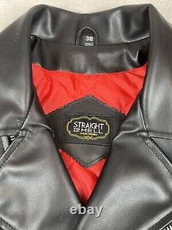 Straight To Hell Vegan Defector Jacket Mens Sz 38 Faux Leather Moto Motorcycle