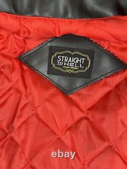 Straight To Hell Vegan Defector Jacket Mens Sz 38 Faux Leather Moto Motorcycle