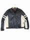 Street Legal Mens Black White Leather Motorcycle Jacket Full Zip Size L