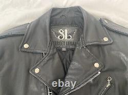 Street Legal by Bermans Mens Black Leather Biker Jacket Size 38