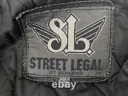 Street Legal by Bermans Mens Black Leather Biker Jacket Size 38