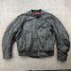 Street & Steel Leather Jacket Mens Large Black Full Zip Racer Biker Motorcycle