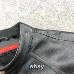 Street & Steel Leather Jacket Mens Large Black Full Zip Racer Biker Motorcycle
