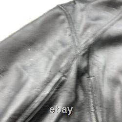 Street & Steel Leather Jacket Mens Large Black Full Zip Racer Biker Motorcycle