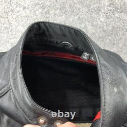 Street & Steel Leather Jacket Mens Large Black Full Zip Racer Biker Motorcycle