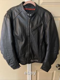 Street & Steel Men's Armored Genuine Leather Motorcycle Biker Jacket Size XL