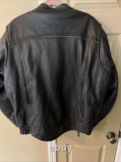 Street & Steel Men's Armored Genuine Leather Motorcycle Biker Jacket Size XL