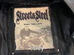 Street & Steel Men's Armored Genuine Leather Motorcycle Biker Jacket Size XL