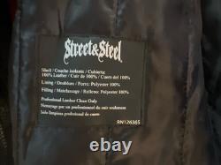 Street & Steel Men's Armored Genuine Leather Motorcycle Biker Jacket Size XL