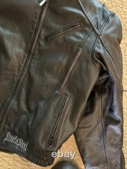 Street & Steel Men's Armored Genuine Leather Motorcycle Biker Jacket Size XL