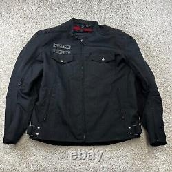 Street and Steel Armored Motorcycle Jacket Mens Medium Black Logo Zipped Pockets