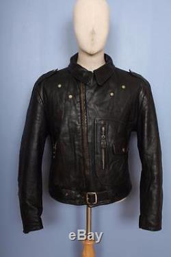 Stunning 40s HERCULES Horsehide D-POCKET Leather Motorcycle Jacket Large