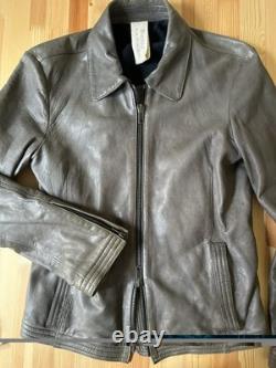 Stunning Leather Jacket MADE IN ITALY Biker Moto B-Used Retro Panther Belsta Vin