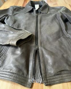 Stunning Leather Jacket MADE IN ITALY Biker Moto B-Used Retro Panther Belsta Vin