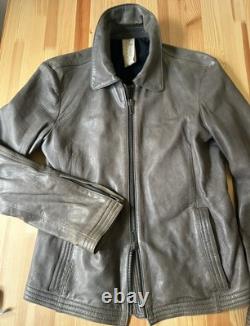 Stunning Leather Jacket MADE IN ITALY Biker Moto B-Used Retro Panther Belsta Vin