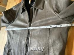 Stunning Leather Jacket MADE IN ITALY Biker Moto B-Used Retro Panther Belsta Vin