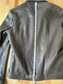 Stunning Leather Jacket MADE IN ITALY Biker Moto B-Used Retro Panther Belsta Vin