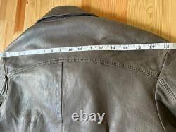 Stunning Leather Jacket MADE IN ITALY Biker Moto B-Used Retro Panther Belsta Vin