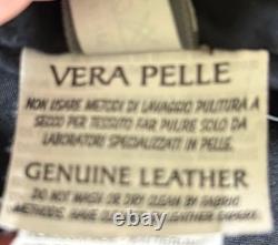 Stunning Leather Jacket MADE IN ITALY Biker Moto B-Used Retro Panther Belsta Vin