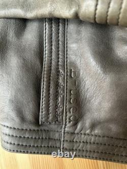 Stunning Leather Jacket MADE IN ITALY Biker Moto B-Used Retro Panther Belsta Vin