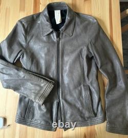 Stunning Leather Jacket MADE IN ITALY Biker Moto B-Used Retro Panther Belsta Vin