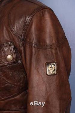 Stunning Mens BELSTAFF 1966 Panther Brown Leather Motorcycle Jacket Medium