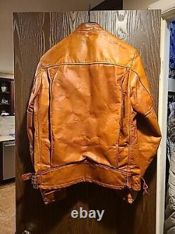 Stunning Vintage Schott Model 656 Racer Style Leather Motorcycle Jacket Size 40