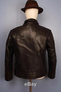 Stunning Vtg 1930s HORSEHIDE Leather Motorcycle Sports Jacket Small