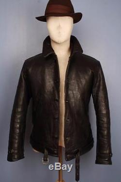 Stunning Vtg 1930s HORSEHIDE Leather Motorcycle Sports Jacket Small