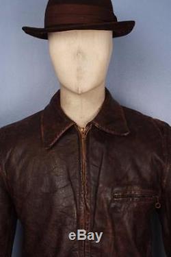 Stunning Vtg 1940s Monarch HORSEHIDE Leather Motorcycle Sports Jacket Small/Med