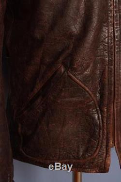 Stunning Vtg 1940s Monarch HORSEHIDE Leather Motorcycle Sports Jacket Small/Med