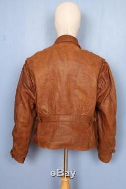 Stunning Vtg 30s WINDWARD Sports HORSEHIDE Half Belt Motorcycle Leather Jacket