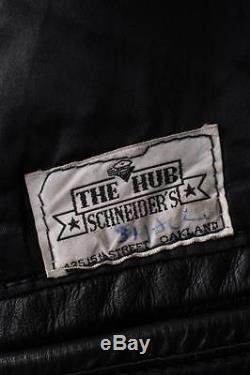 Stunning Vtg 50s HUB SCHNEIDER'S Horsehide Leather CHP POLICE Motorcycle Jacket