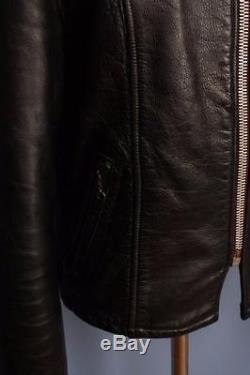 Stunning Vtg 60s STEERHIDE Cafe Racer Leather Motorcycle Jacket Medium