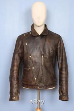 Sublime Vtg 1930s British AVIATOR Motorcycle Sports HORSEHIDE Leather Jacket