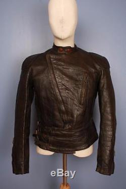 Sublime Vtg 1930s Goatskin AVIATOR Flight Motorcycle Leather Jacket Lewis Small